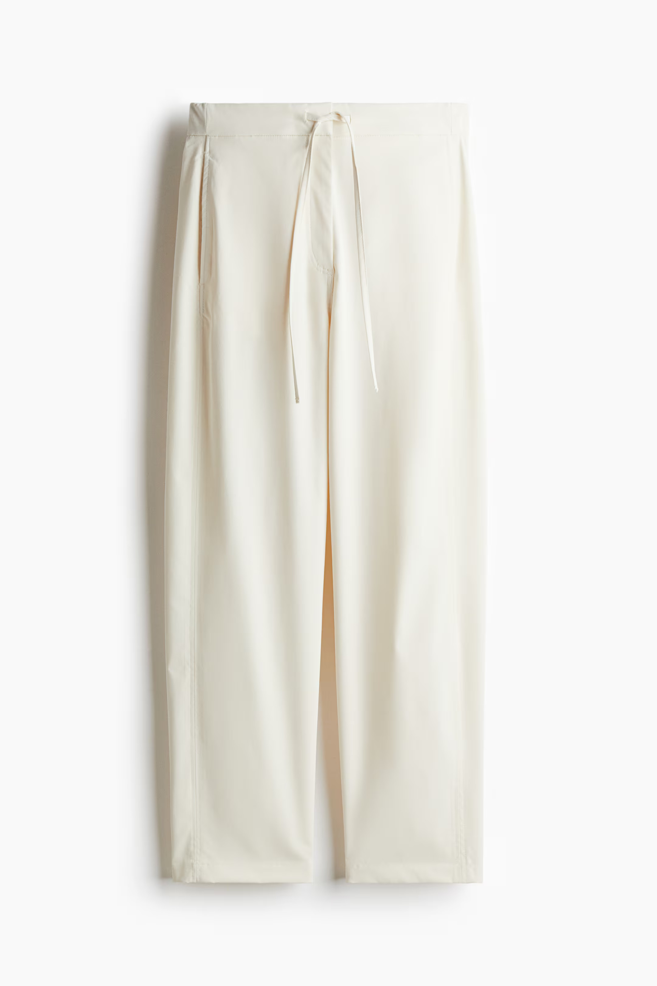 Ankle-Length Barrel-Leg Pants - Cream - Ladies | H&M CA | H&M (US + CA)
