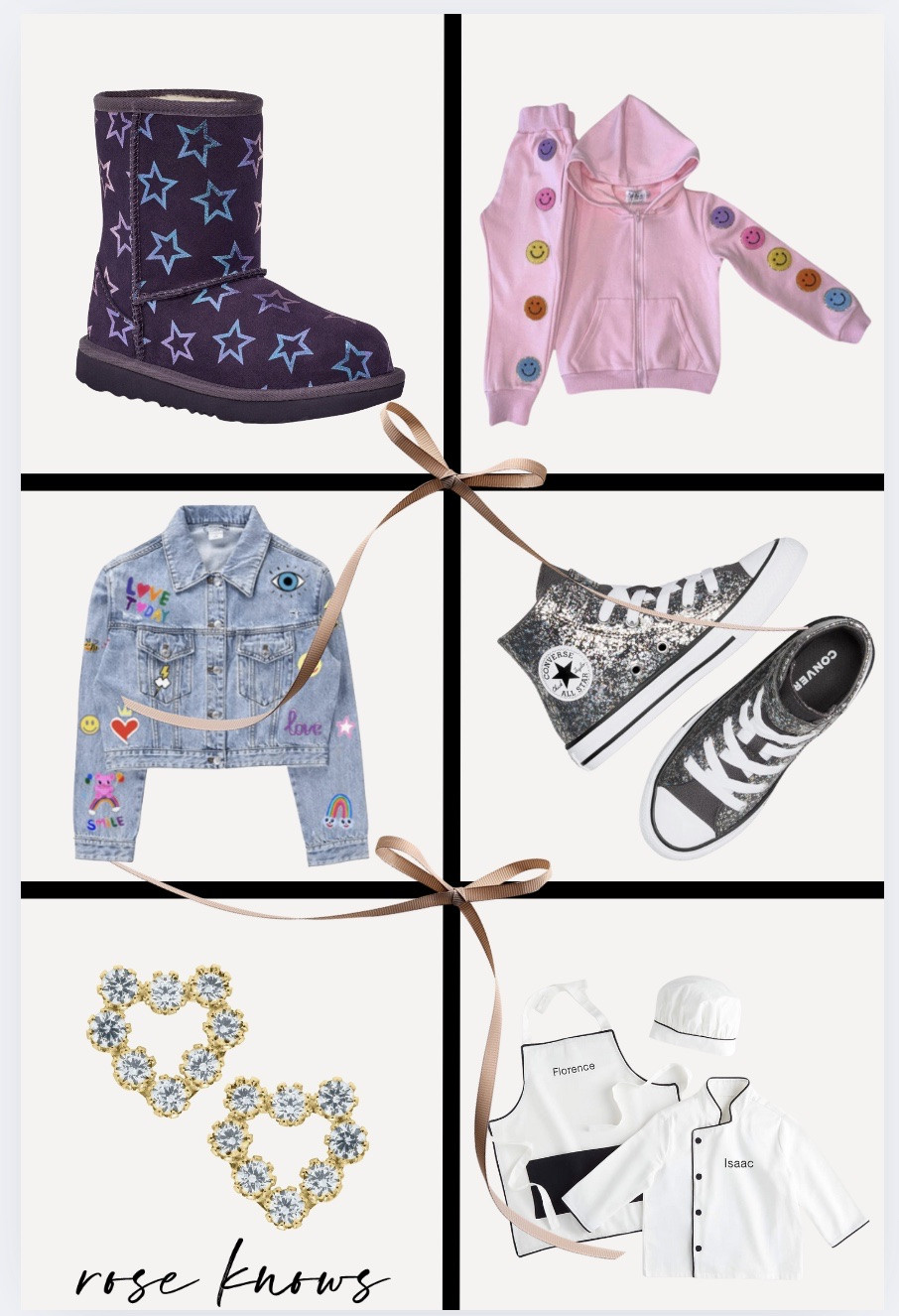 Girls gifts 
Converse sneakers 
Lola and the boys 
Sweet air 
Ugg boots 
Little girl earrings 
Chefs apron for kids 

#LTKGiftGuide #LTKKids #LTKFindsUnder50