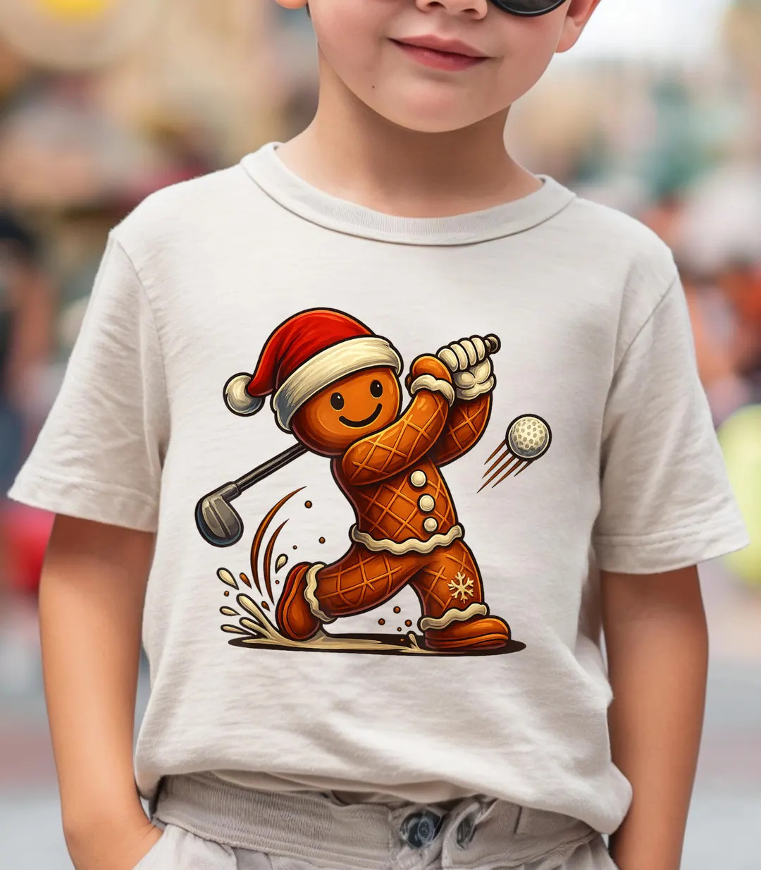 Gingerbread Golf Kid's Christmas Shirt, Funny Cookie Tee - Etsy | Etsy (US)