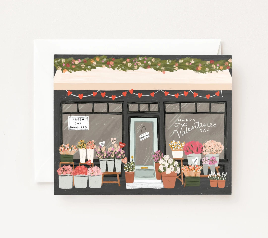 Valentine's Day Cards : Flower Market Valentine's Card Set, Platonic Valentine Card Single or Gre... | Etsy (US)