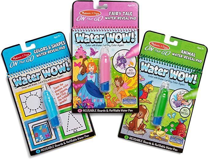 Melissa & Doug On the Go Water Wow! Reusable Water-Reveal Activity Pads, 3-pk, Colors and Shapes,... | Amazon (US)
