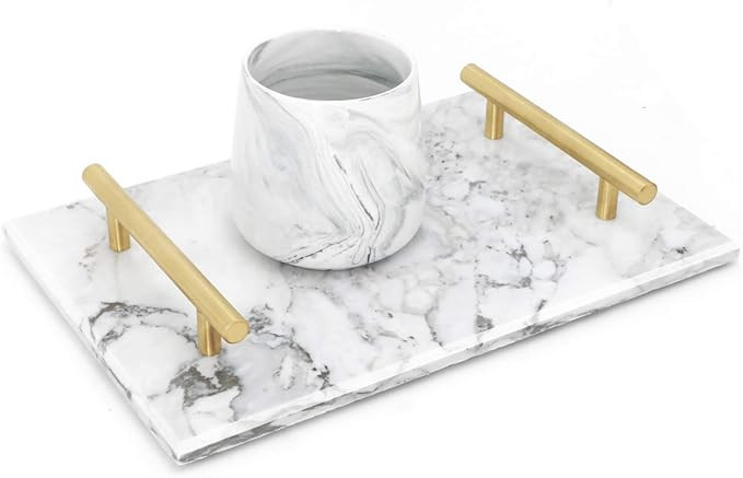 LUANT Marble Stone Decorative Tray for Counter, Vanity, Dresser, nightstand, or Desk, Dimension 11-2 | Amazon (US)