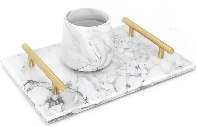 LUANT Marble Stone Decorative Tray for Counter, Vanity, Dresser, nightstand, or Desk, Dimension 1... | Amazon (US)