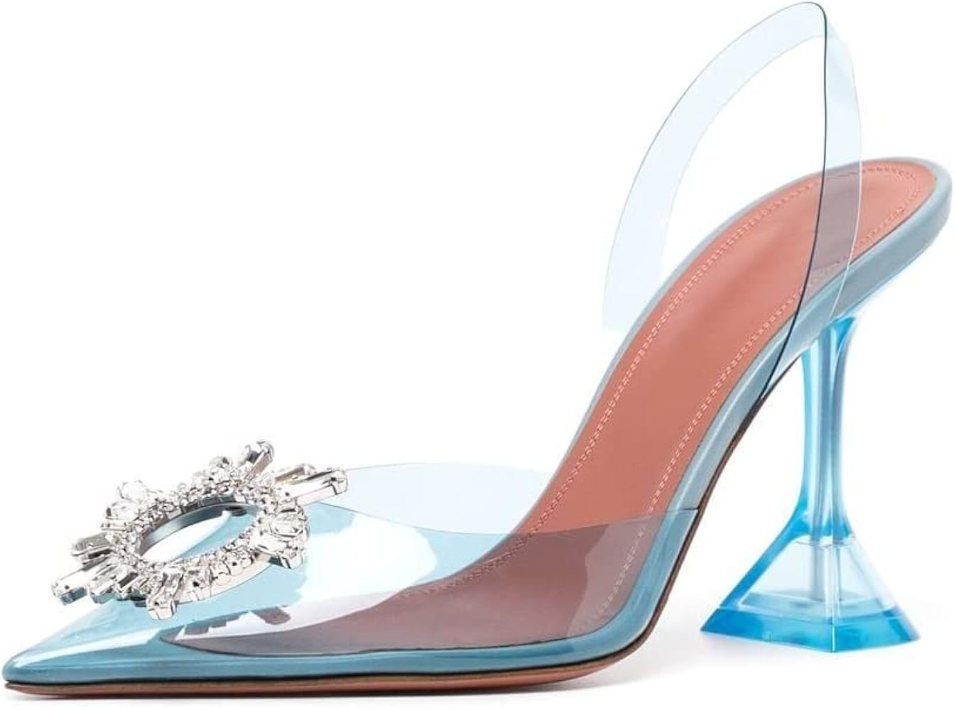Arqa Clear Heels for Women Pointed Toe Transparent PVC Sandals with Crystal Slingback Stilettos D... | Amazon (US)
