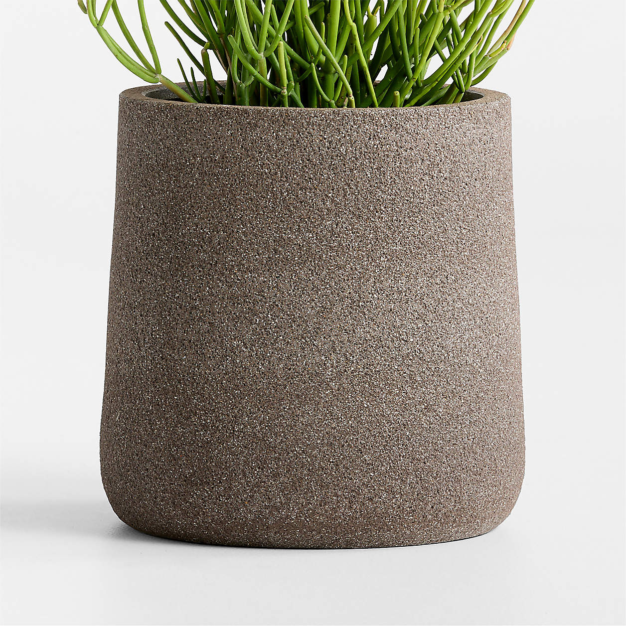 Saabira 15.5" Brown Textured Indoor/Outdoor Planter | Crate & Barrel | Crate & Barrel