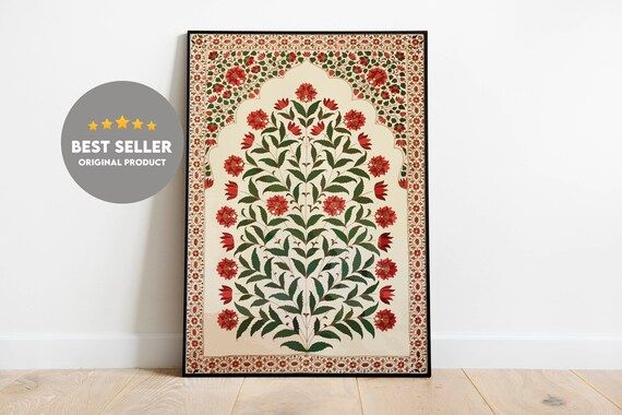 Indian Folk Art Floral Prints Living Room Decor Printable | Etsy | Etsy (US)