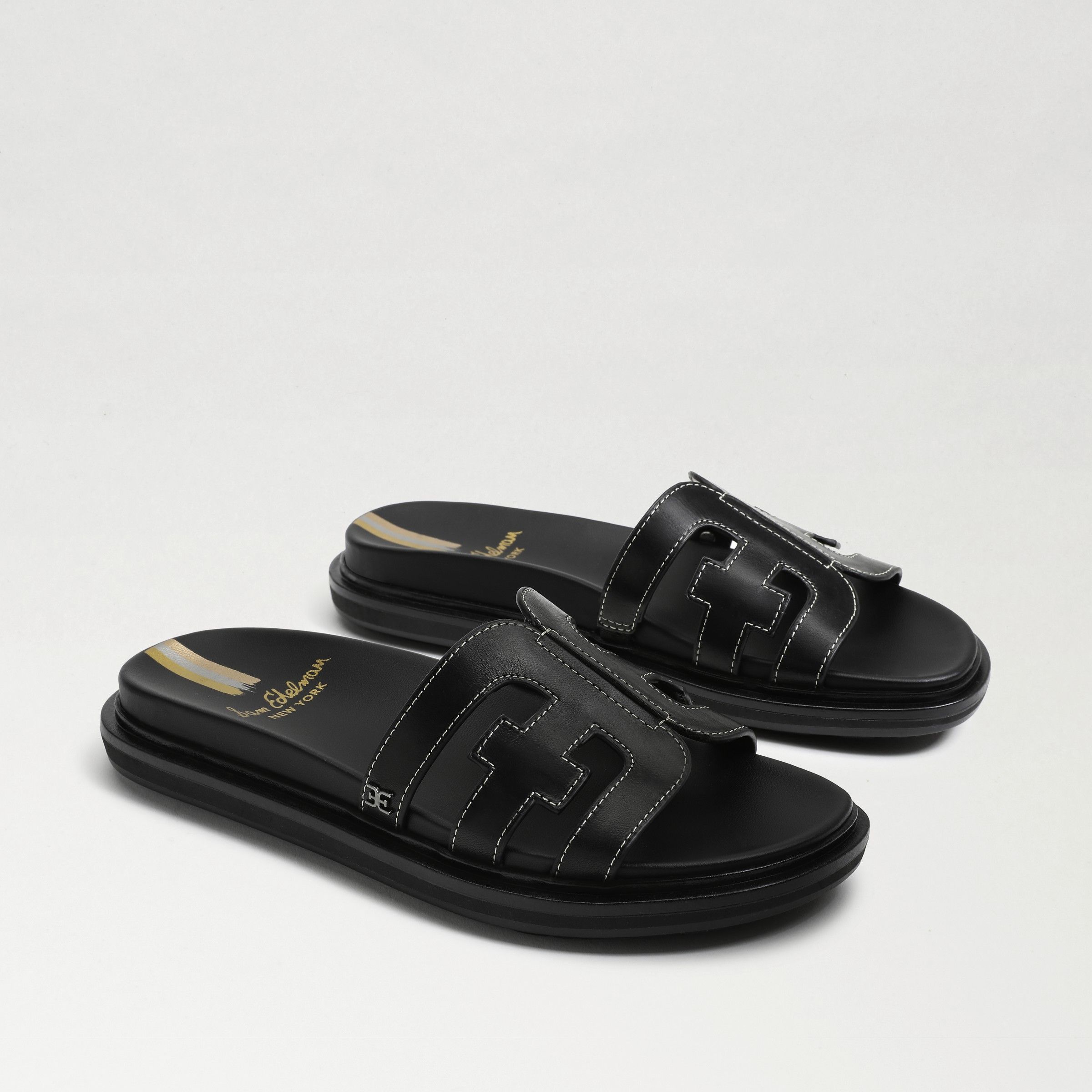 Sam Edelman Valeri Slide Sandal Black Leather | Sam Edelman
