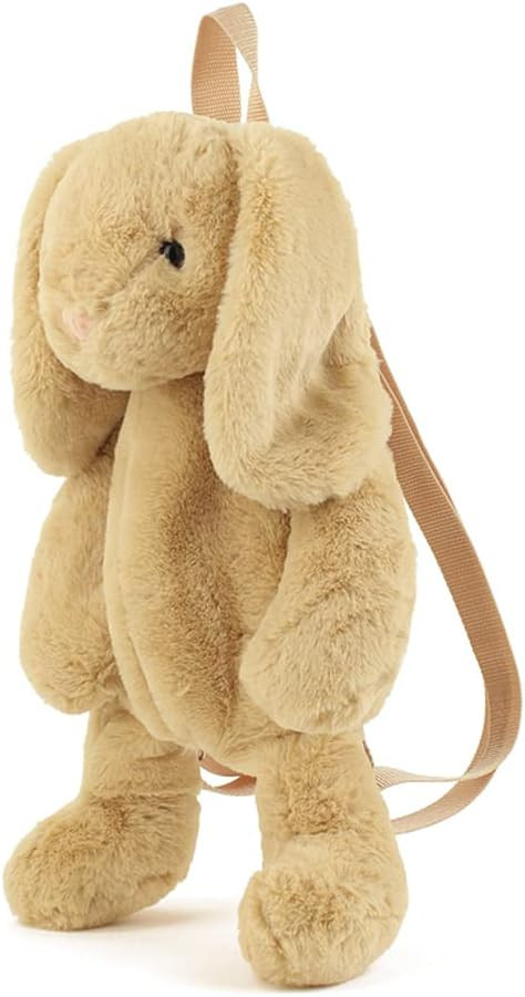 Kmiunty Cute Plush Backpack Cute Animal Backpack Rabbit Backpack Bags with Adjustable Straps (Kha... | Amazon (US)