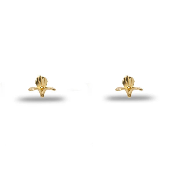 GOLD TRILLIUM STUD EARRINGS | LELE SADOUGHI