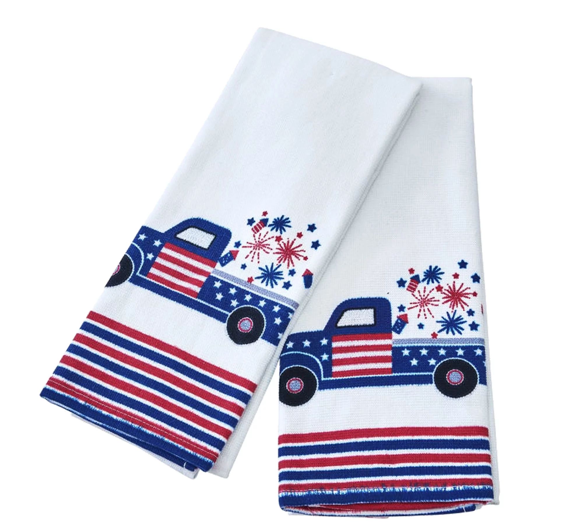 Patriotic Kitchen Dish Towel 2 Piece Red White Blue Truck Cobra - Walmart.com | Walmart (US)