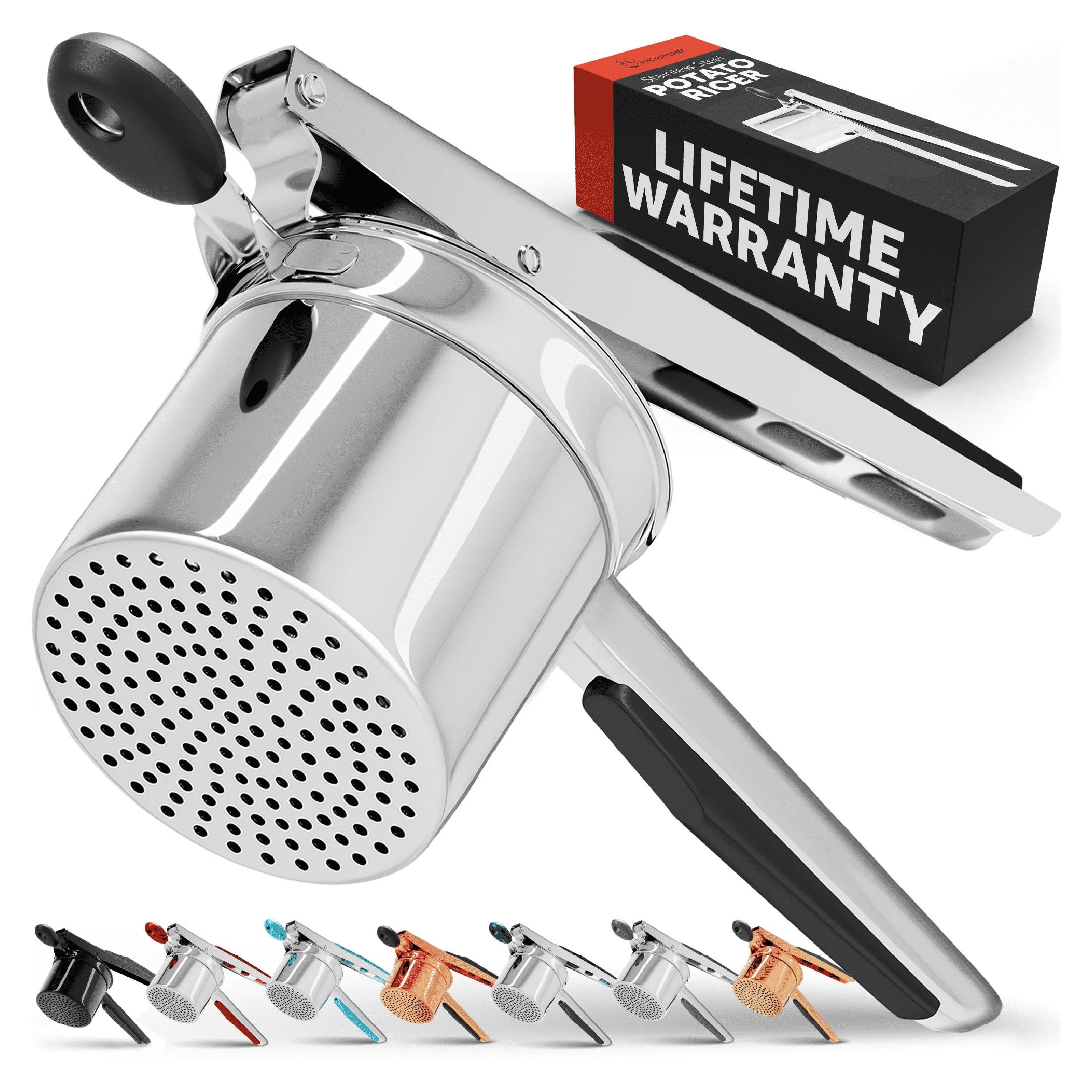 Prioritychef Large 15oz Potato Ricer, Heavy Duty Stainless Steel Ricer, Black | Walmart (US)