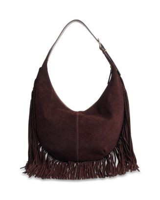 The Essential Fringed Suede Curve Shoulder Bag | Bloomingdale's (US)