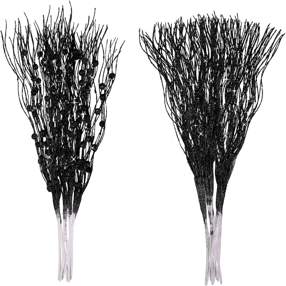 LOAVER 18 Pack Halloween Artificial Glitter Berry Stem Ornaments,17 Inches Decorative Picks Glitt... | Amazon (US)