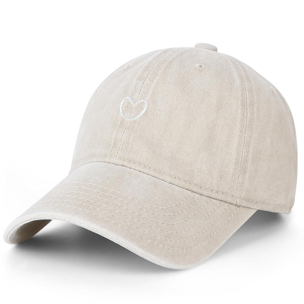 Vintage Washed Baseball Cap Women - Adjustable Distressed Twill Soft Cotton Ladies Hat Cute Love ... | Amazon (US)