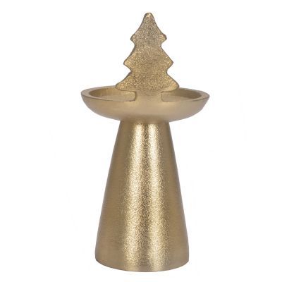 Bee & Willow™ Christmas Tree Pillar Candle Holder in Gold | Bed Bath & Beyond | Bed Bath & Beyond