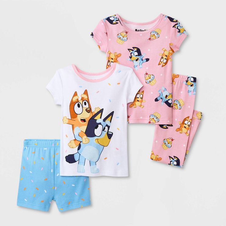 Toddler Girls' 4pc Bluey Pajama Set - Blue | Target
