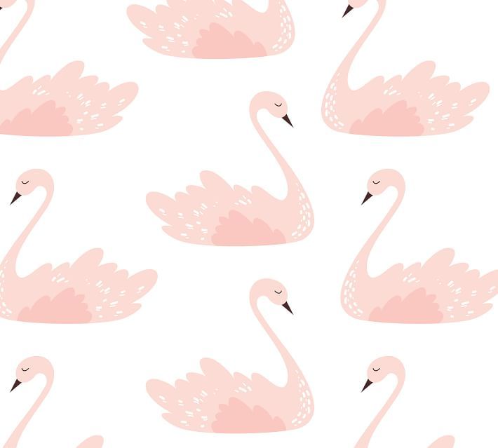 Pink Swans Removable Wall Decal | Pottery Barn (US)