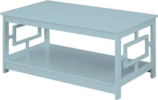 Convenience Concepts Town Square Coffee Table, Sea Foam Blue | Amazon (US)