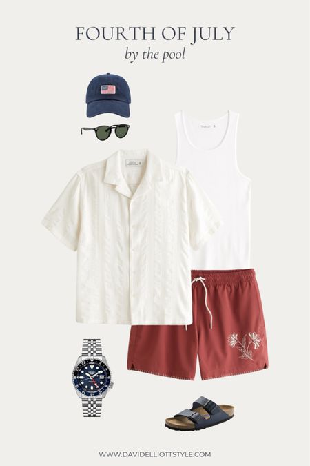 Fourth of July outfit for a day by the lake or the pool! 

#LTKSwim #LTKMens