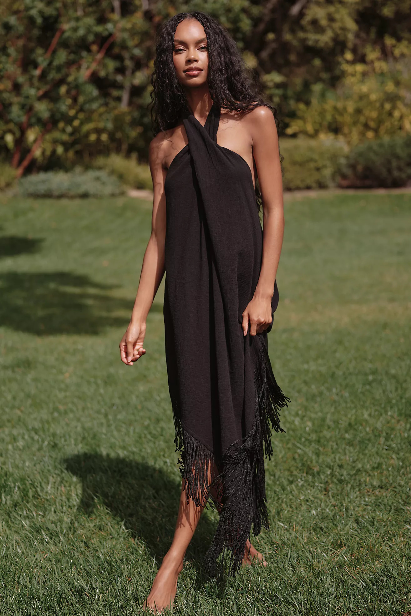 PQ Swim Kate Fringe Cover-Up Midi Dress | Anthropologie (US)