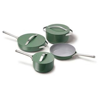 9-Piece Ceramic Nonstick Cookware Set in Sage | The Home Depot