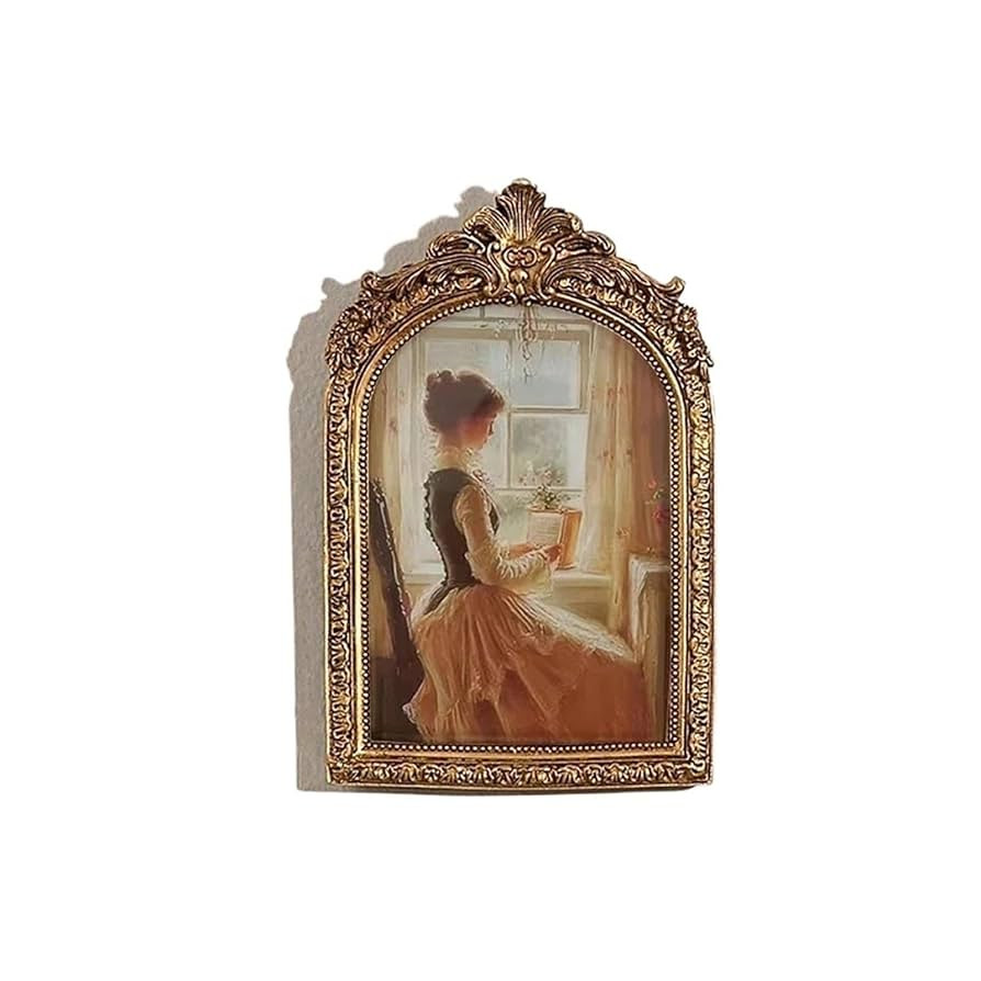 Arch Shaped Photo Frame Gold Color Carved Embossed Resin Picture Frame Holder Wall Hanging Table ... | Amazon (CA)