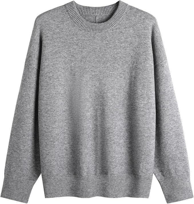 Oversized Classic Crew Neck Pullover Sweater Soft Basic Knit Long Sleeve Casual Wear Trendy Outfi... | Amazon (US)