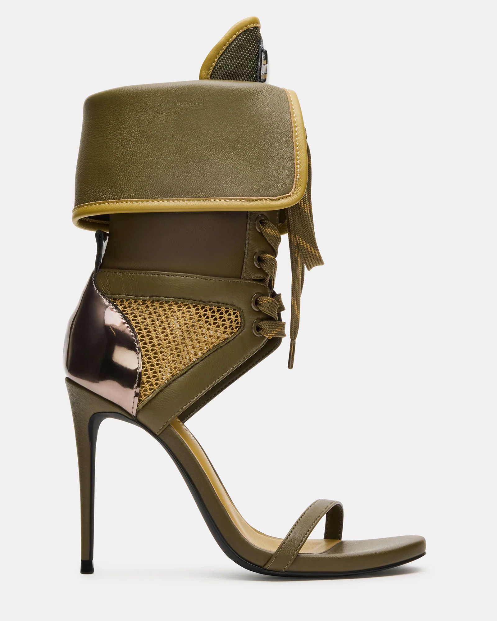 CASELLA Olive Open-Toe Stiletto Lace-Up Women's Heel | Steve Madden (US)