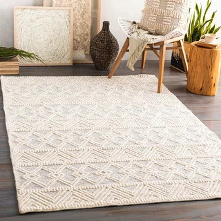 Artistic Weavers Torin Handmade Ivory/Blue Rustic Wool Area Rug - 2' x 3' - Ivory/Blue | Bed Bath & Beyond