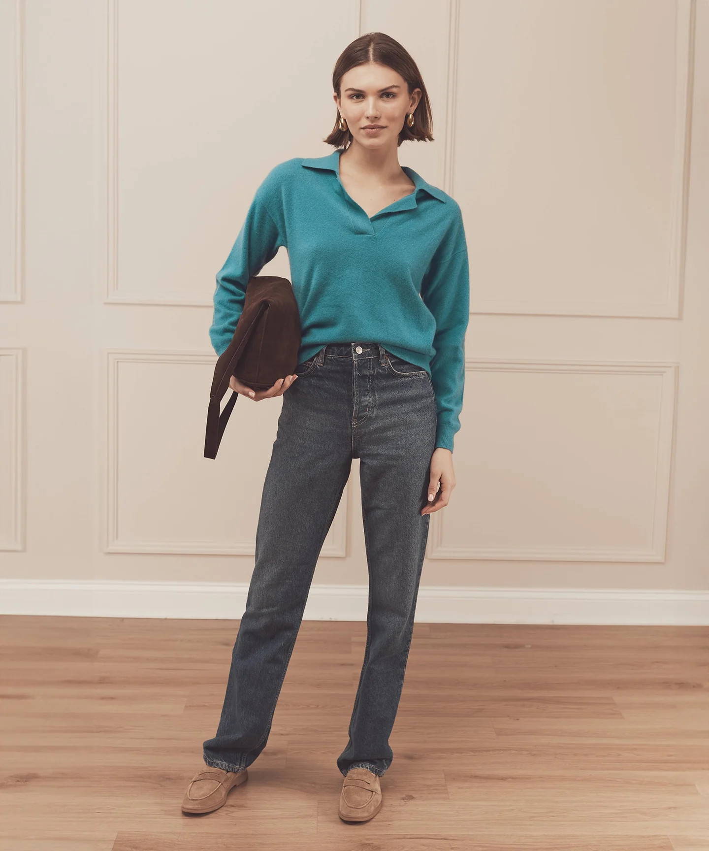 Long Sleeve V-Neck Polo | NAADAM