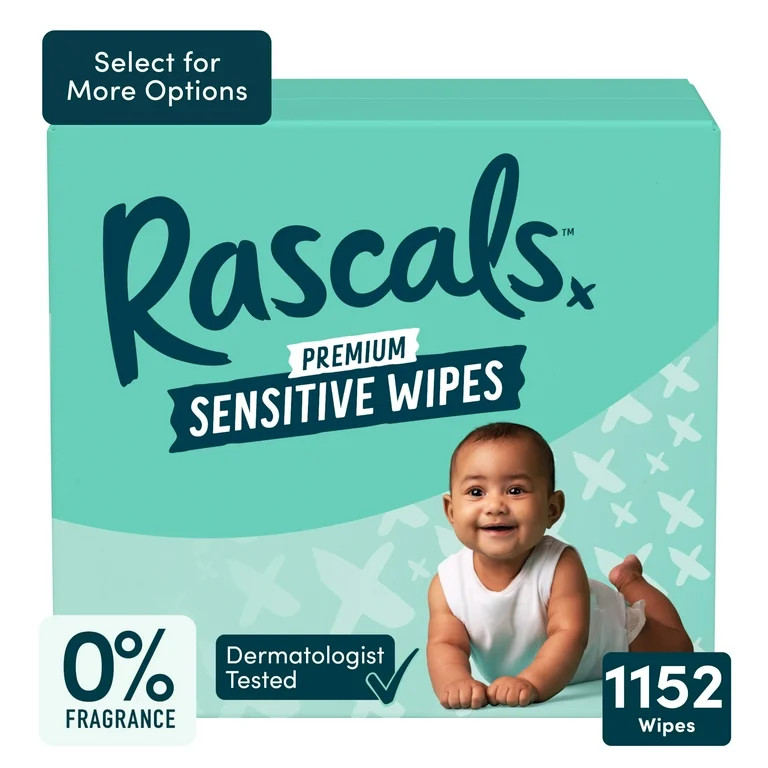 Rascals Premium Sensitive Alcohol Free Baby Wipes, 1152 Count | Walmart (US)