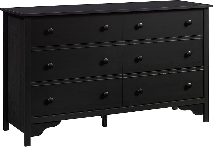 Sauder Dawson Trail 6-Drawer Dresser, L: 56.81" x W: 18.35" x H: 33.43", Raven Oak Finish | Amazon (US)