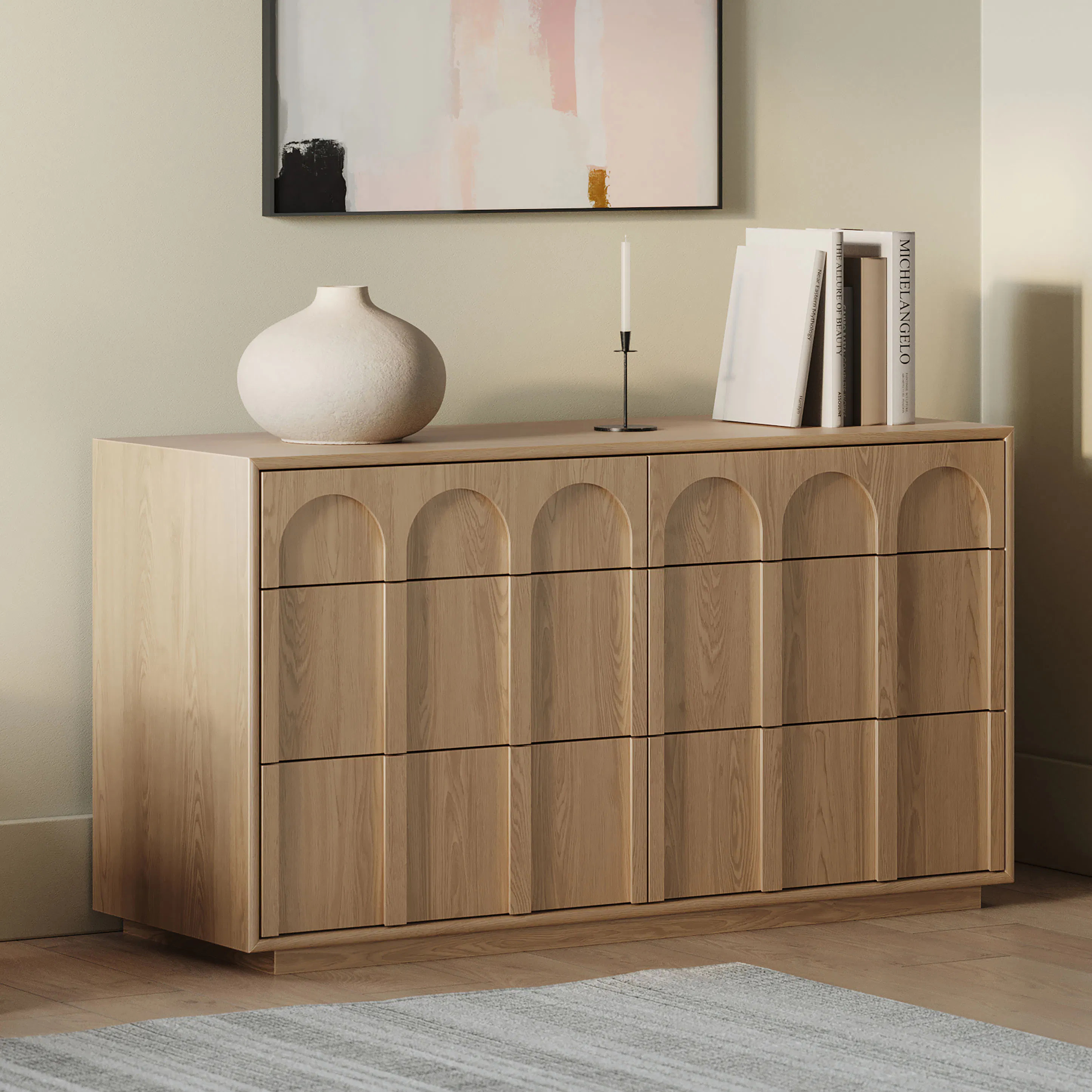 Prima 6-Drawer Double Dresser - White Oak | Article