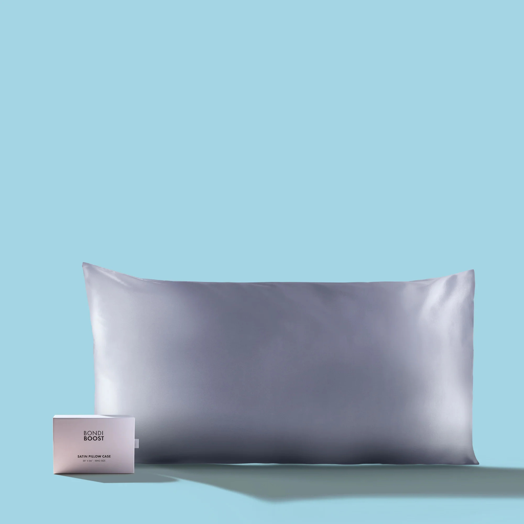 Grey Satin Pillowcase | King | BondiBoos | Bondi Boost