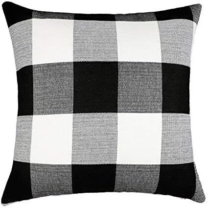 4TH Emotion Black and White Buffalo Checkers Plaids Cotton Linen Throw Pillow Cover Cushion Case ... | Amazon (US)