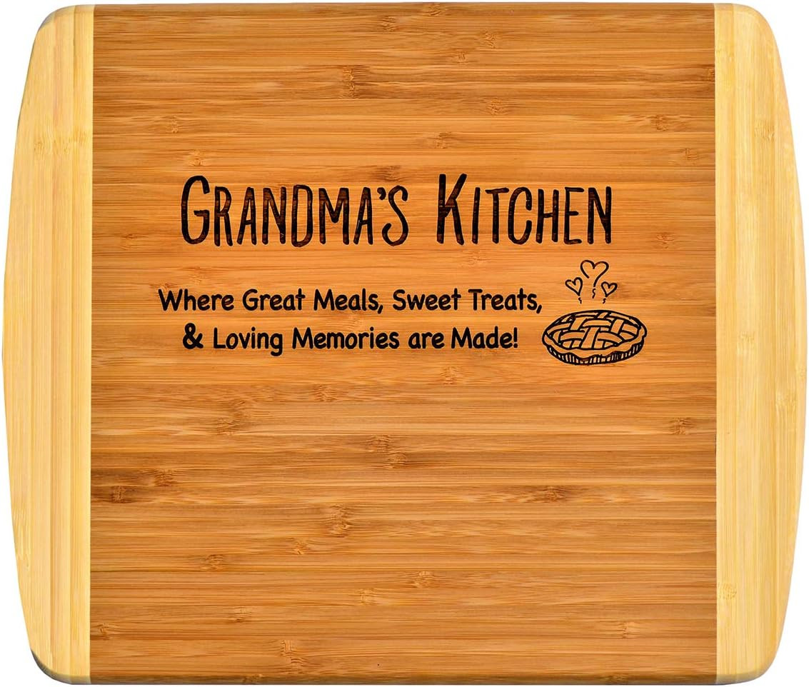 GRANDMA GIFT - Engraved 2-Tone Bamboo Cutting Board - 2-Sided Kitchen Design One Side For Decor R... | Amazon (US)