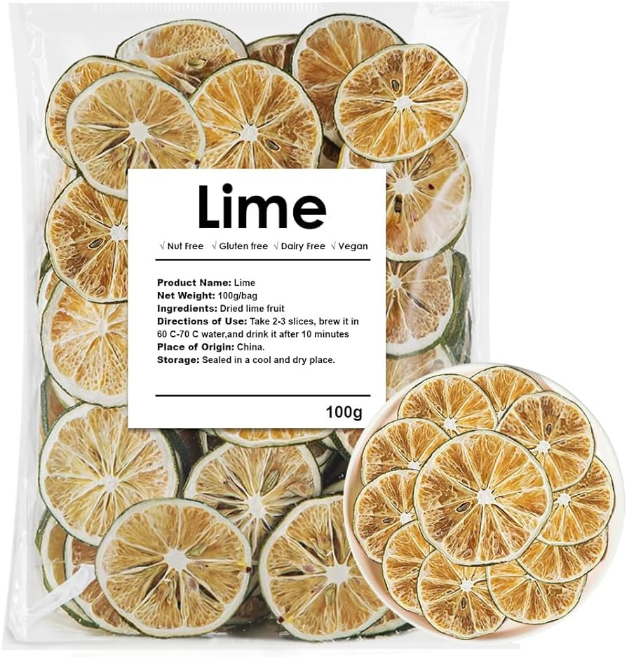 Dried Lime Slices 3.52oz/100g, Dehydrated Dry Lime For Cocktails, 100% Natural & No Additives, No... | Amazon (US)