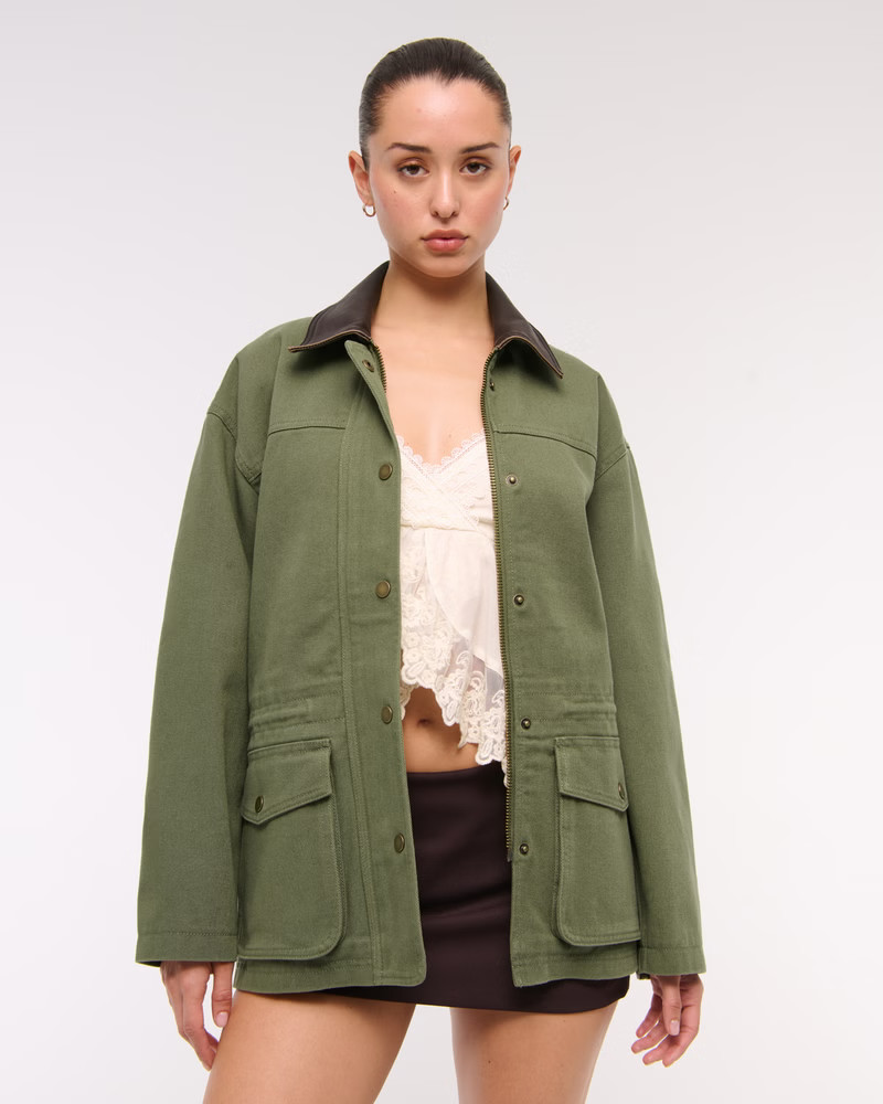 Women's Cinched Waist Workwear Jacket | Women's Coats & Jackets | Abercrombie.com | Abercrombie & Fitch (UK)