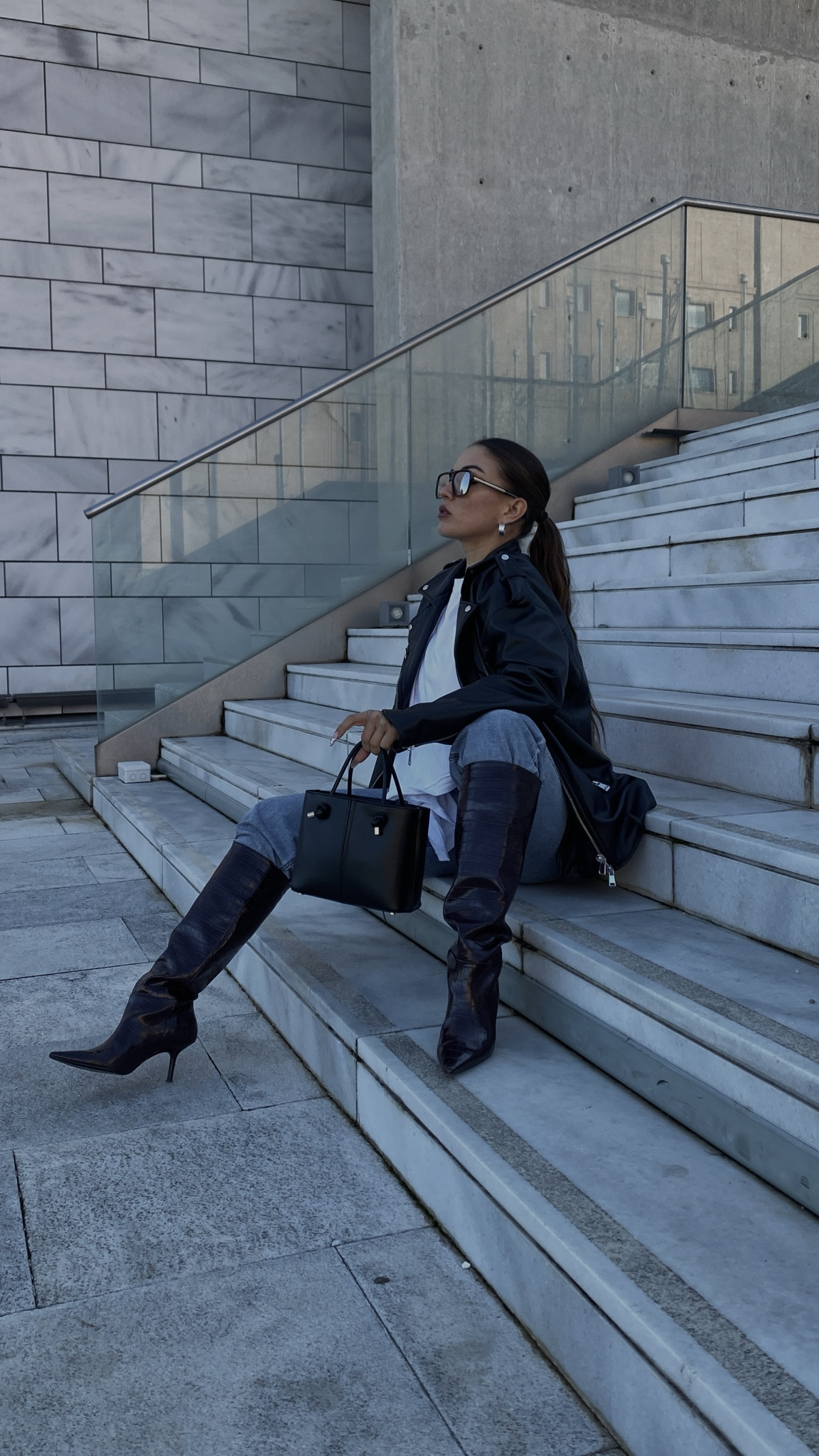 Leather & denim is always a good idea 🖤
IG:anaisrourou 

Boots, winter boots, croco boots, denim outfits, women jeans, white T-shirt, leather jacket, leather bag, black leather jacket, street style look, winter outfit inspo, black bag, neutral tones outfit, minimal outfit, minimal look, minimal fashion style, minimal street wear, chic outfit, classy winter look, classy street style

#LTKfindsunder50 #LTKstyletip #LTKeurope
