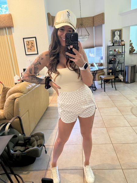 Todays Mom on the Go OOTD 
Pink lily shorts size extra small 
Nuuds bodysuit size extra small 
Trucker hat, Etsy find 
Shoes Amazon find tts

#LTKStyleTip #LTKFitness #LTKMidsize