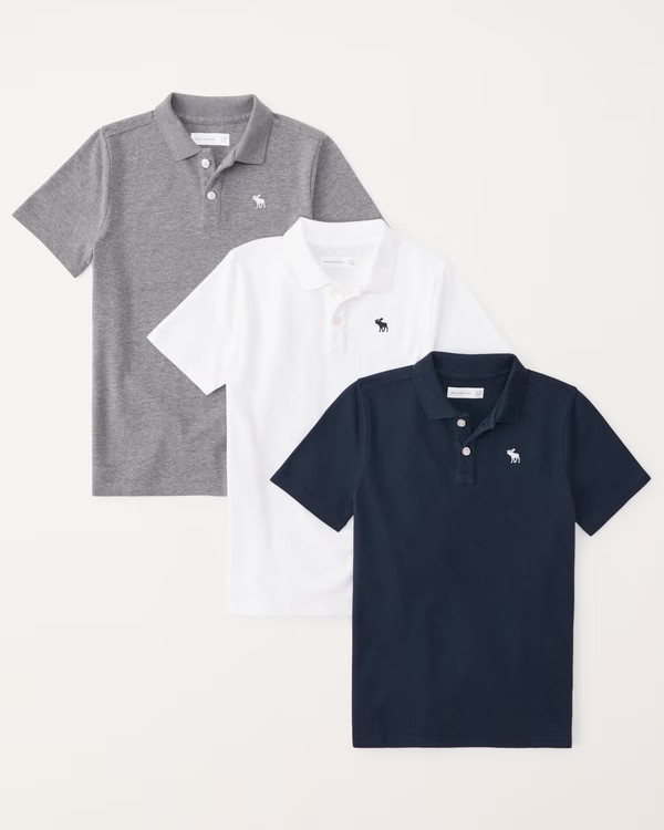 boys 3-pack icon polos | boys tops | Abercrombie.com | Abercrombie & Fitch (US)