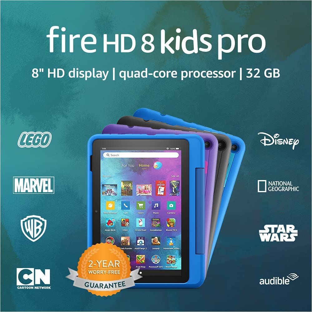 Fire HD 8 Kids Pro tablet, 8" HD, ages 6–12, 32 GB, (2021 release), Doodle | Amazon (US)