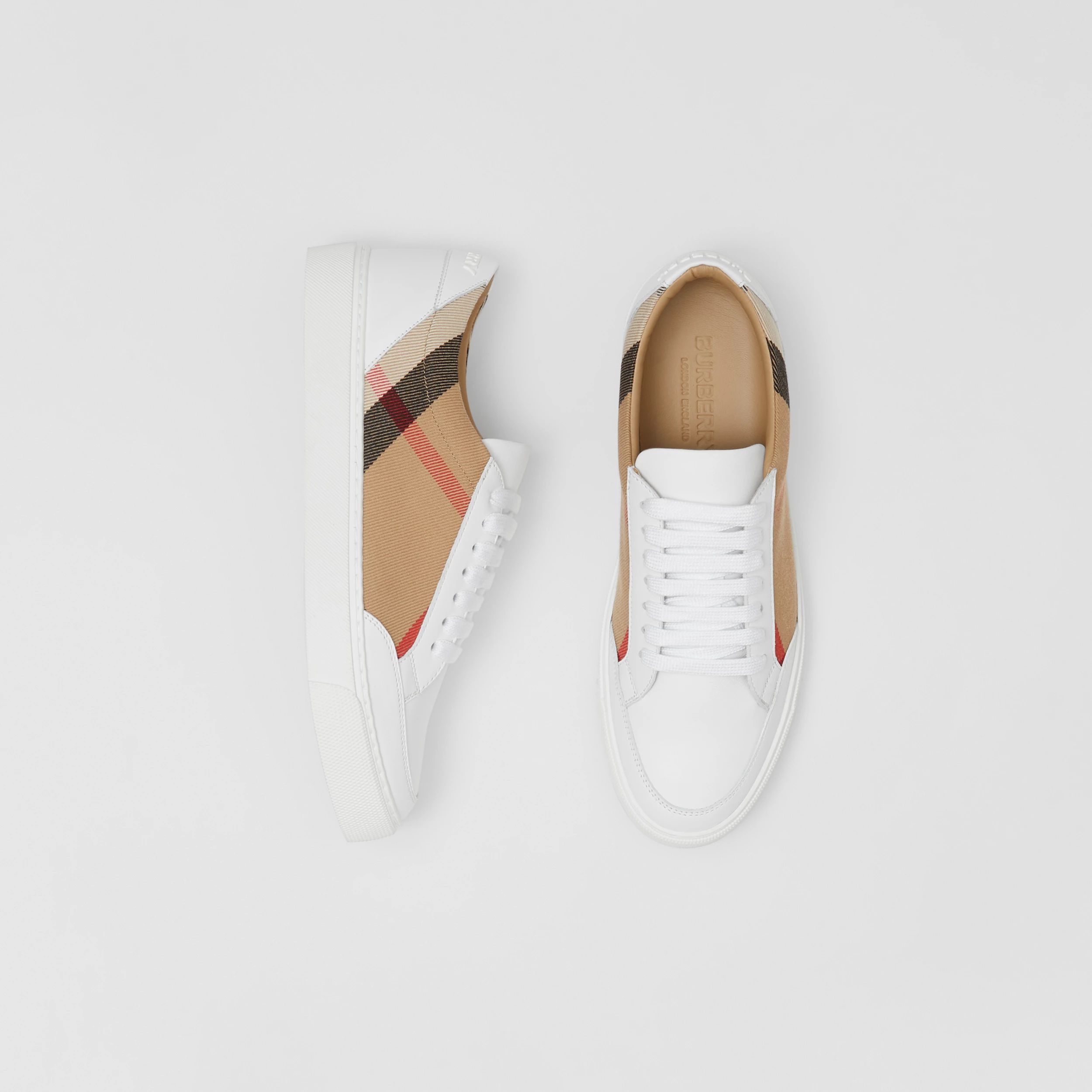 House Check and Leather Sneakers | Burberry (US)