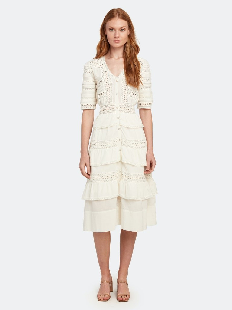 Rebecca Eyelet Midi Dress | Verishop