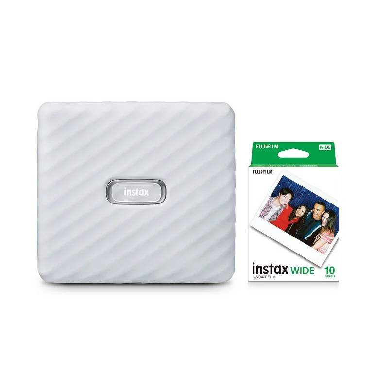 Fujifilm Instax Link Wide Wireless Smartphone Printer Bundle with Film (10 Exposures), Ash White | Walmart (US)