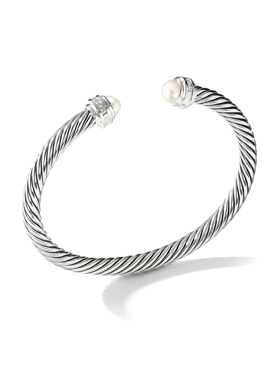 Women's Cable Classics Bracelet With Pearls & Diamonds - Pearl | Saks Fifth Avenue