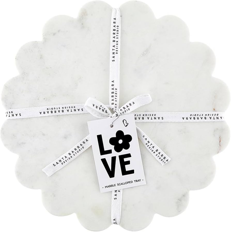 Santa Barbara Design Studio Marble Charcuterie Boards Cheese Board Round Scalloped Cutting Board,... | Amazon (US)