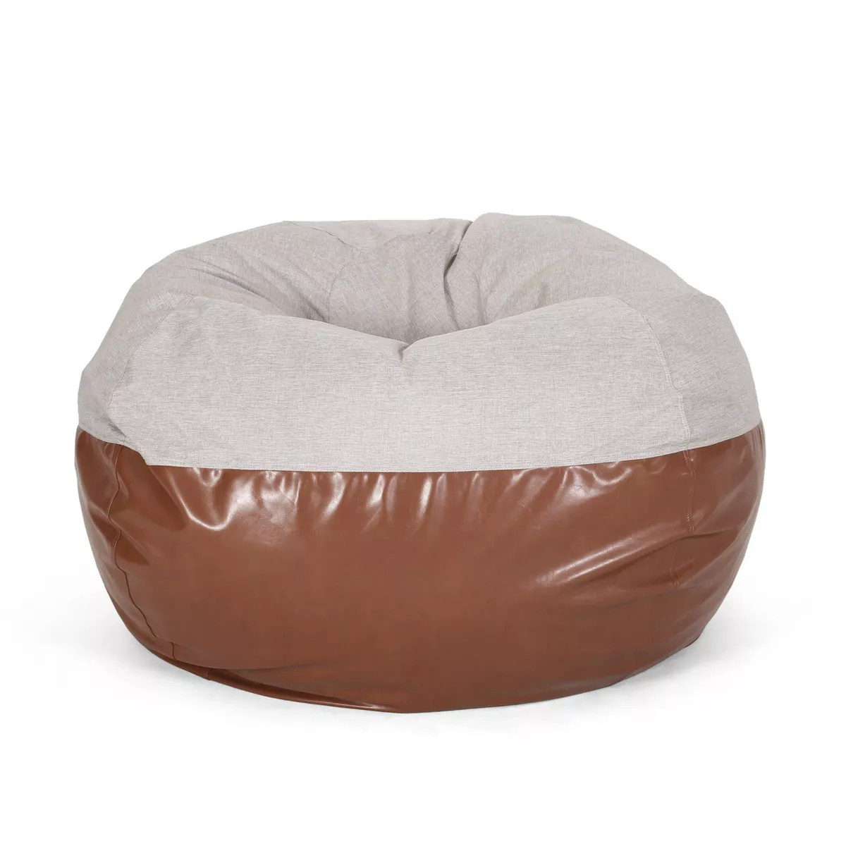 5'2" Ohnstad Modern Toned Fabric/Faux Leather Bean Bag - Christopher Knight Home | Target