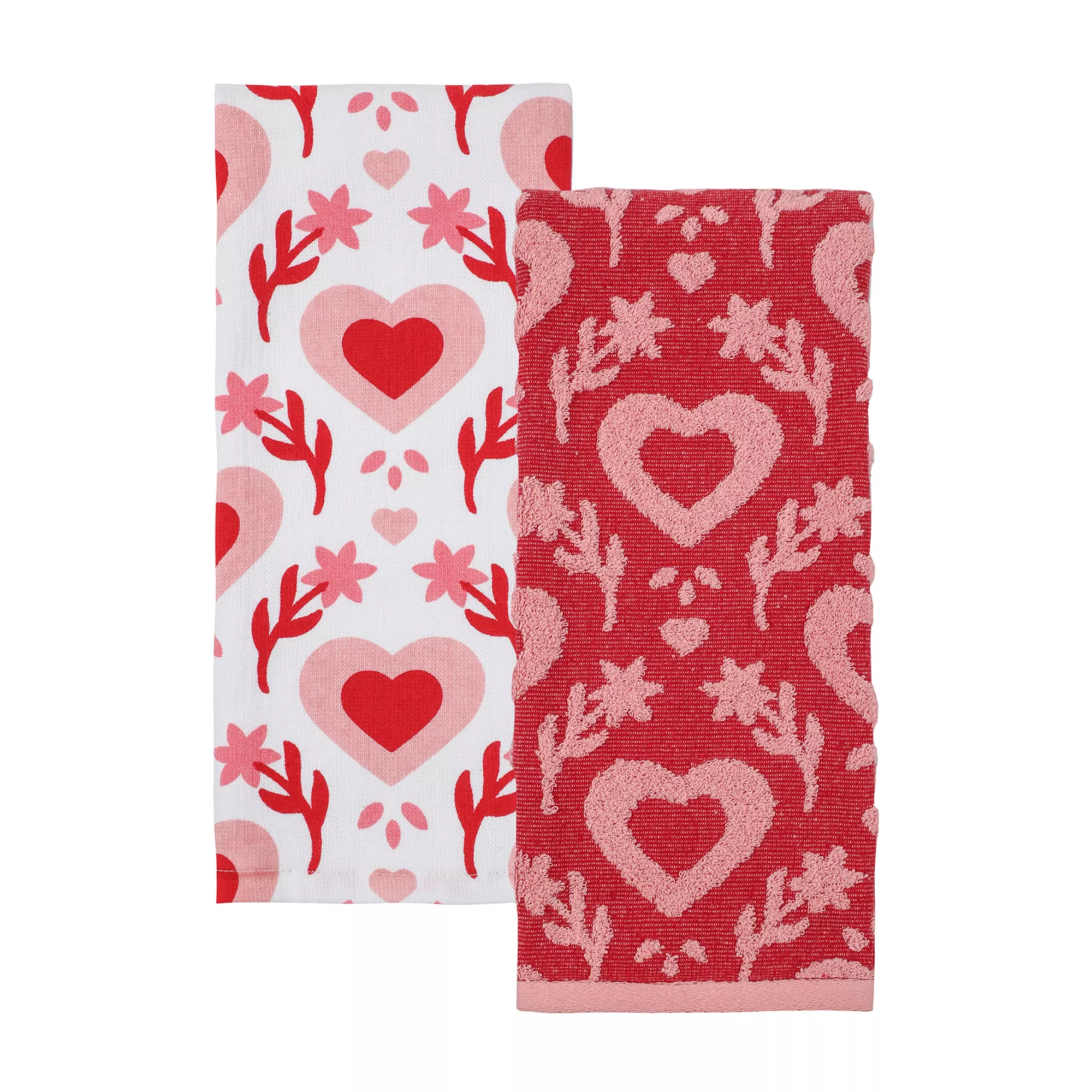 Celebrate Together™ Valentine's Day Folk Floral Hearts 2-piece Kitchen Towel Set | Kohl's