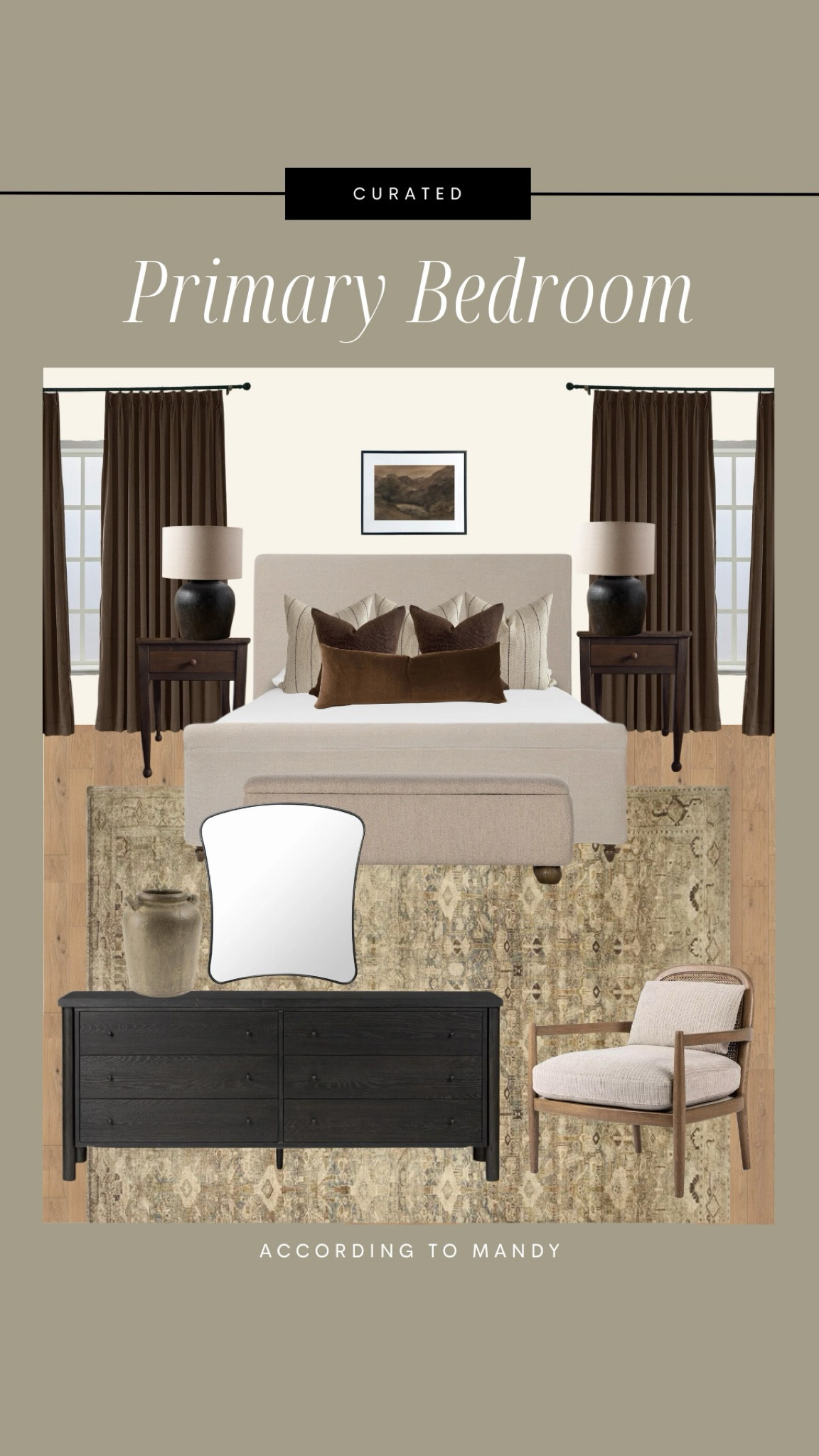 Curated Primary Bedroom!

bedroom design, moody bedroom inspo, brown bedroom inspo, primary bedroom moodoard, primary bedroom design

#LTKHome #LTKStyleTip